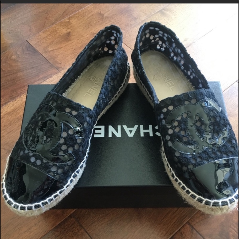Chanel lace espadrille